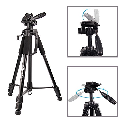 CAMBOFOTO Traveller aluminiowy statyw trójnożny 160 cm mały statyw z głowicą Pan do aparatu DSLR Canon Nikon Sony - obrazek 8