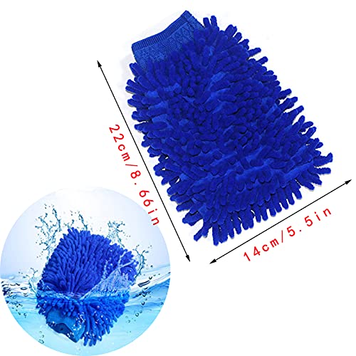 Rękawica Samochodowa z Mikrofibry Rękawica do Mycia Samochodu i Gospodarstwa Domowego Dwustronna Rękawica Mycia Samochodu Szenila Rękawiczek do Czyszczenia Samochodu i Czyszczenia w Domu 4 części - obrazek 6