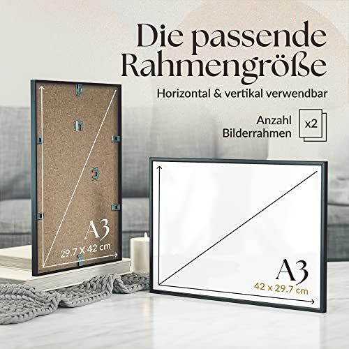 Heimlich® - Ramka na zdjęcia - A3 29,7 x 42 cm, aluminium, czarny, 2 s - obrazek 8