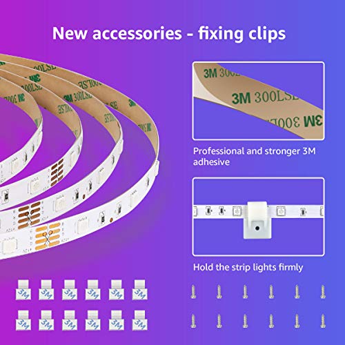 Lepro Taśma LED 20 m (2 x 10 m) RGB zestaw 5050 SMD 600 taśm LED, 12 V, taśma samoprzylepna LED, elastyczna taśma świetlna LED, łańcuch świetlny IP20, listwa LED, łańcuch z możliwością ściemniania, zasilacz i kontroler w zestawie - obrazek 4