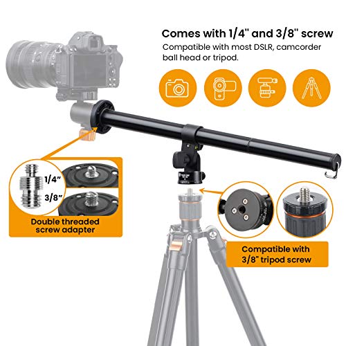 TARION Statyw fotograficzny z ramieniem wysięgnika, z poziomą środkową kolumna długości 48 cm, do zdjęć panoramicznych w zakresie 360°, z torbą na statyw (ramię wysięgnika aparatu plus) - obrazek 4