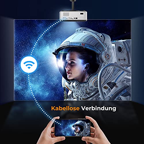 YABER Projektor WiFi Bluetooth 5G, 9500 lumenów, Full HD 1080p, projektor do kina domowego, z 4-punktową korekcją trapezu, obsługuje zoom 4K i 50%, prezentacja PPT, kompatybilny z iOS/Android/PC/Fire Stick - obrazek 7