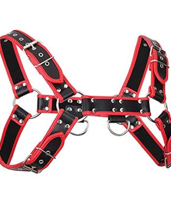 Męski uchwyt na ramię ze skóry PU z regulowanymi klamrami na piersi