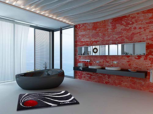 Grund COLANI ekskluzywny designerski dywanik łazienkowy 100% poliakryl, ultra miękki, antypoślizgowy, certyfikat Öko-Tex, 5 lat gwarancji, Colani 18, mata łazienkowa 60 x 100 cm, antracyt - obrazek 3