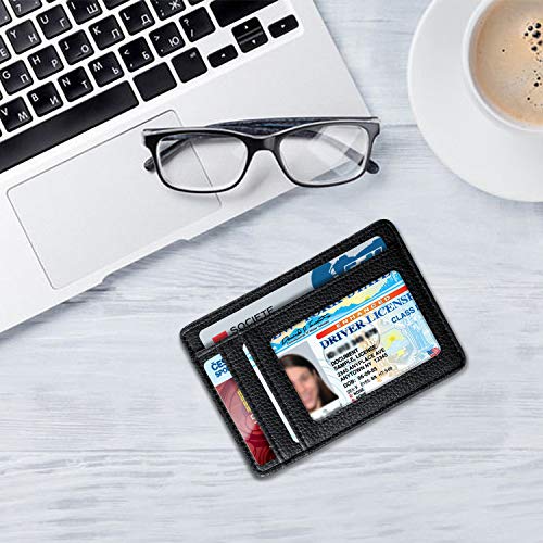 FINTIE Smukły minimalistyczny portfel do przedniej kieszeni, blokowani - obrazek 3