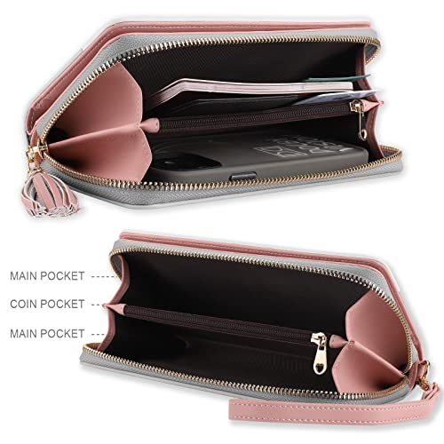 Portfel damski ze skóry, duża pojemność z zamkiem błyskawicznym dla ko - obrazek 6