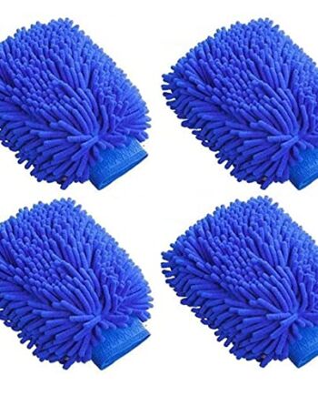 Rękawica Samochodowa z Mikrofibry Rękawica do Mycia Samochodu i Gospodarstwa Domowego Dwustronna Rękawica Mycia Samochodu Szenila Rękawiczek do Czyszczenia Samochodu i Czyszczenia w Domu 4 części