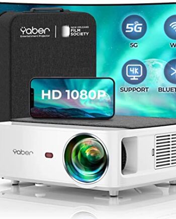 YABER Projektor WiFi Bluetooth 5G, 9500 lumenów, Full HD 1080p, projektor do kina domowego, z 4-punktową korekcją trapezu, obsługuje zoom 4K i 50%, prezentacja PPT, kompatybilny z iOS/Android/PC/Fire Stick