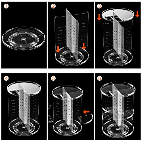 Newaner Organizer na kosmetyki, obracany o 360 stopni, organizer na szminki, pudełko do przechowywania kosmetyków, do łazienki, sypialni, przezroczysta komoda z tworzywa sztucznego - obrazek 3