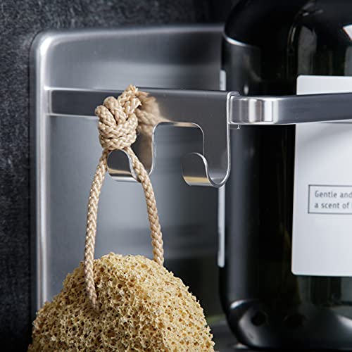 Tatay zestaw 2 półek na prysznic narożny księżycowy, 100% ze stali nierdzewnej, minimalistyczny design, 10 lat gwarancji, wymiary 20 x 20 x 5,5 cm - obrazek 4