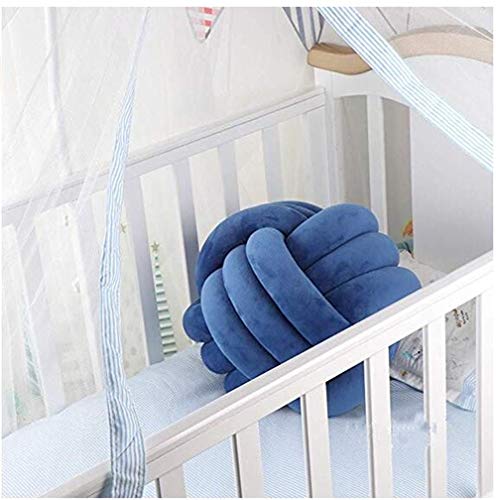 Hava Kolari Poduszka z węzłem, poduszka pluszowa, miękka poduszka z węzłem, poduszka dekoracyjna, łóżko do pokoju (średnica 20 cm, ciemnoszara) - obrazek 5