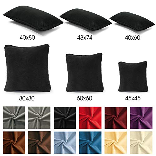 CelinaTex Xanio poduszka dekoracyjna z poduszką wewnętrzną 40 x 80 cm czarna Coral-Fleece poduszka na sofę z mikrofibry poduszka do przytulania - obrazek 6