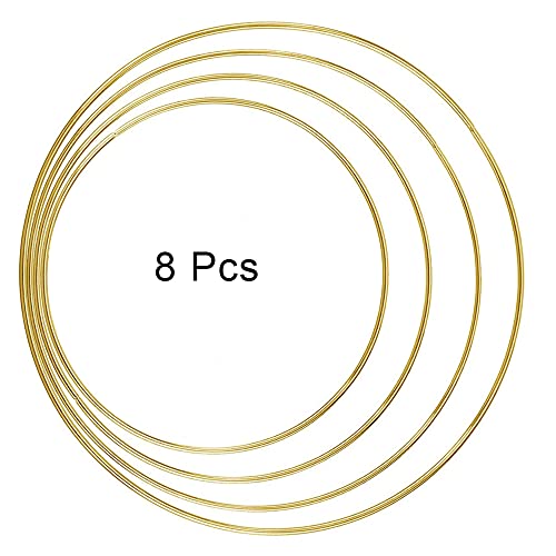 8 sztuk metalowych pierścieni w kształcie kwiatów, złote metalowe pierścienie, dekoracja łapacza snów, pierścionki florystyczne, do samodzielnego wykonywania łapaczy snów, dekoracja girland, dekoracja ścienna, 4 rozmiary - obrazek 9