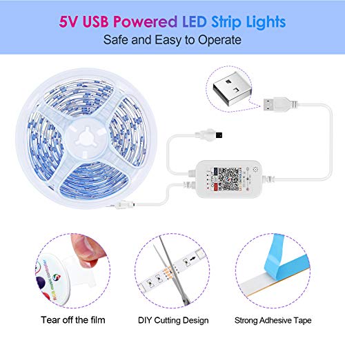 Hoteril Taśma LED, 6 m, Bluetooth, RGB, pilot zdalnego sterowania, sterowanie przez aplikację, funkcja timera, 16 milionów kolorów, 213 trybów stylu do domu, dekoracja TV, kuchni, sufitu, na imprezę - obrazek 3