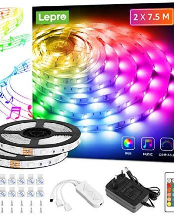 Lepro Taśma LED 15 m (2 x 7,5 m), łańcuch świetlny z pilotem zdalnego