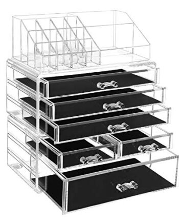 SONGMICS Organizer do makijażu, organizer na kosmetyki z 6 szufladami