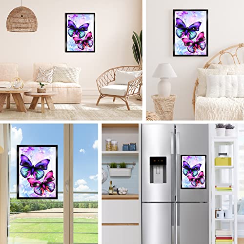 Ramka do malowania diamentami, akcesoria do malowania diamentowego, 2 sztuki, czarne magnetyczne diamentowe ramki do malowania diamentami 30 x 40 cm, rozmiar wewnętrzny 24,6 x 34,6 cm - obrazek 6