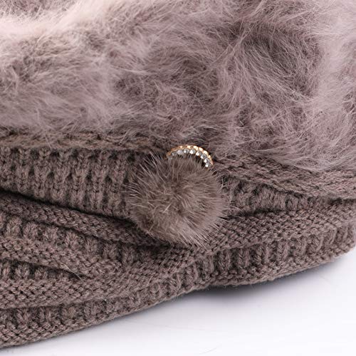 Czapka z daszkiem gazeciarz czapka dla kobiet gruba polarowa podszewka - obrazek 4