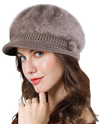 Czapka z daszkiem gazeciarz czapka dla kobiet gruba polarowa podszewka