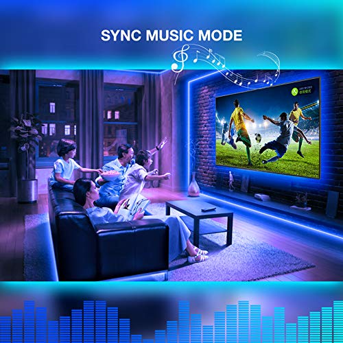 WOANWAY taśma LED do telewizorów LED, 2 m, pilot zdalnego sterowania z 44 przyciskami i synchronizacja z muzyką, do ekranów HDTV/TV o przekątnej 40-60 cali - obrazek 5