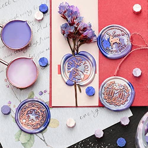 Zestaw 600 sztuk pereł z wosku pieczęciowego w stylu vintage, kolorowe uszczelki, perełki, 24 kolory, zestaw pieczęci z woskiem ośmiokątnym, z 4 świeczkami i 1 łyżką do topienia wosku, stempli, listów, zaproszeń ślubnych, kartek - obrazek 5