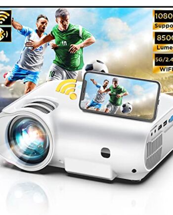 Projektor Bluetooth WiFi 5G + 2.4G, Native 720P LED, obsługuje 1080P Full HD, projektor wideo z głośnikiem DSP do kina domowego, kompatybilny z TV, HDMI, USB, PS4, smartfonami
