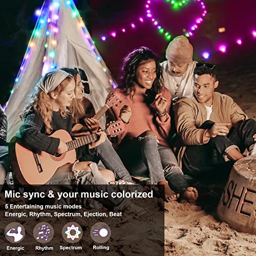 Taśma LED 10 m, Auplf Symphony LED Strip wodoodporna IP65 ultra długa taśma LED Bluetooth LED Light Strip Music Sync, sterowanie aplikacją i pilot zdalnego sterowania na podczerwień do dekoracji sypialni, na imprezę - obrazek 4
