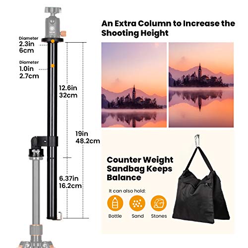 TARION Statyw fotograficzny z ramieniem wysięgnika, z poziomą środkową kolumna długości 48 cm, do zdjęć panoramicznych w zakresie 360°, z torbą na statyw (ramię wysięgnika aparatu plus) - obrazek 3