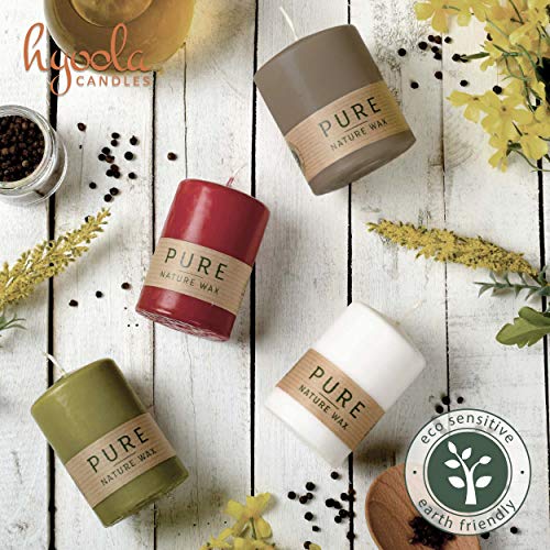 Hyoola Pure Naturalne Świece Dekoracyjne - Świeca Walec z 100% Natural - obrazek 3