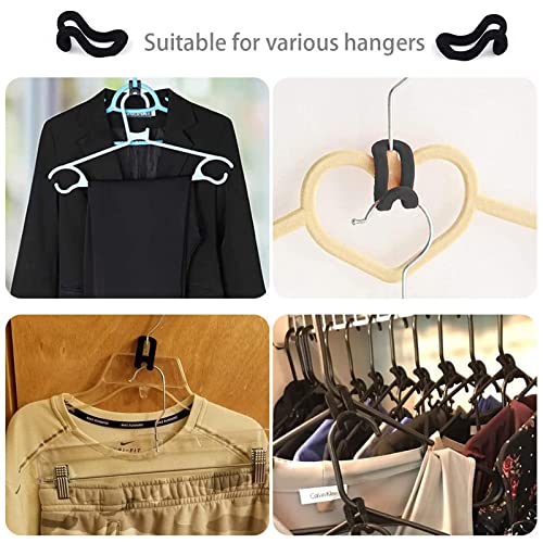 Miniwieszaki na ubrania, 30 sztuk, haczyki łączące, wieszaki na ubrania, złącza haczykowe, mini złącza, do wieszaków na ubrania, oszczędność miejsca w szafie na ubrania (czarne) - obrazek 3