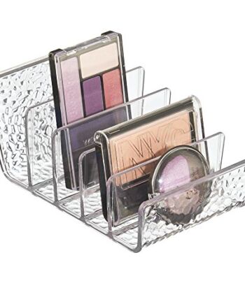 iDesign Organizer do makijażu z 5 przegródkami, mały pojemnik na kosmetyki z tworzywa sztucznego, do przechowywania cieni do powiek, pudru i innych kosmetyków, przezroczysty