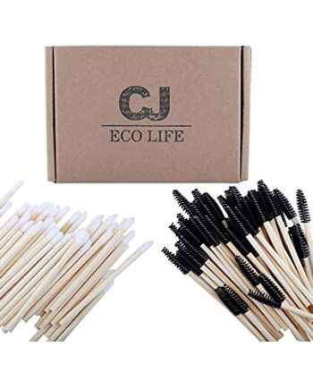 CJ ECO LIFE - Pędzle do brwi rzęs, 50 szt. pędzle do ust, zestaw 50 szt. i przyjazne dla środowiska pędzle do makijażu