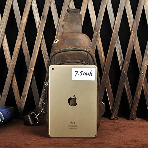 Le'aokuu Męska skórzana torba na biodro Torba klatkę piersiową na brzu - obrazek 2