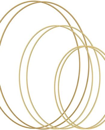 8 sztuk metalowych pierścieni w kształcie kwiatów, złote metalowe pierścienie, dekoracja łapacza snów, pierścionki florystyczne, do samodzielnego wykonywania łapaczy snów, dekoracja girland, dekoracja ścienna, 4 rozmiary