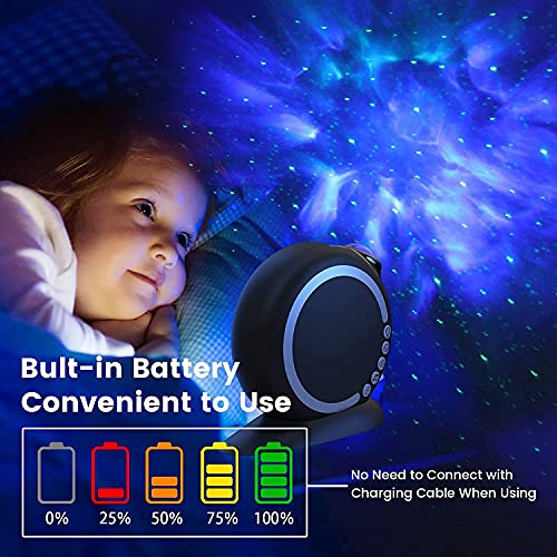 Dasing Projektor LED Galaxis, projektor gwiazd z mgłą, zasilanie bateryjne 2400 mAh, timer, zdalna obsługa i - obrazek 3