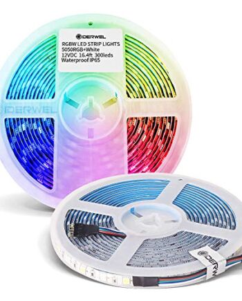 RGBW taśma LED 5 m, 300 diod LED SMD5050, 12 V RGB + zimna biel, taśma świetlna LED, elastyczna, mieszana zmiana kolorów, możliwość ściemniania, do baru, na imprezę, do domu, kuchni, dekoracja [ONLY RGBW LED]