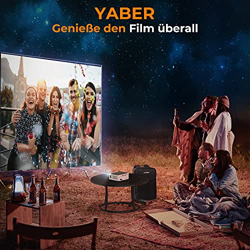 YABER Projektor WiFi Bluetooth 5G, 9500 lumenów, Full HD 1080p, projektor do kina domowego, z 4-punktową korekcją trapezu, obsługuje zoom 4K i 50%, prezentacja PPT, kompatybilny z iOS/Android/PC/Fire Stick - obrazek 2
