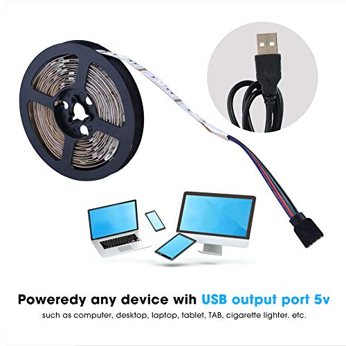 Taśma Led RGB 3M Taśma Do Podświetlania TV LED 90LED 5V SMD 5050, Polaryzacja Usb Zestaw Oświetlenia Led Tv Led, Pilot Ir Z Telewizorem Na Podczerwień I Monitorem PC - obrazek 2