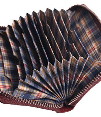 Anders Uniwersalne etui na karty kredytowe i portfel ze skóry na karty, wizytówki, portfel, portfel na klucze ze skóry burgundy, M