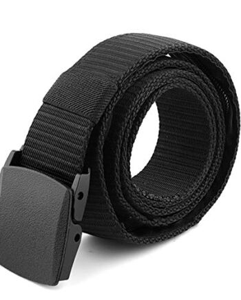 Pasek do zabezpieczenia pieniędzy, na podróż, zabezpieczenie przed kradzieżą, ukryta kieszeń, portfel, pasek dla mężczyzn i kobiet, pasek wojskowy, do noszenia na co dzień, nylonowy pasek w talii z klamrą z tworzywa sztucznego, czarny, rozmiar gratis