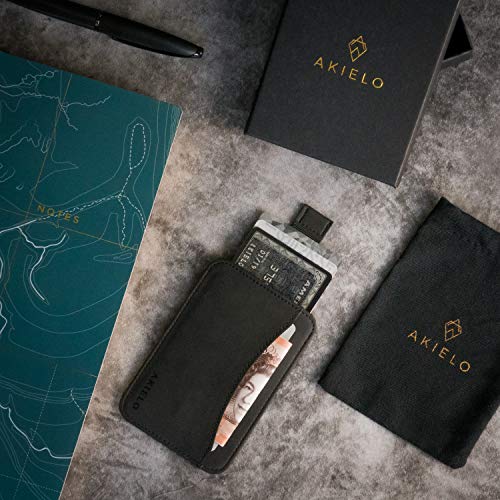 Portfel - wąski i minimalistyczny męski portfel na karty - blokowanie - obrazek 6