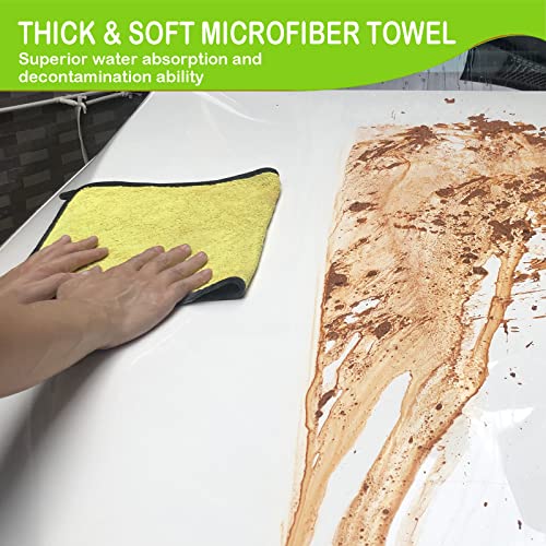 CityMoka Szczotka do mycia samochodu, zestaw do czyszczenia samochodu, 160 cm, mop do mycia samochodu z długim uchwytem, nadaje się do mycia samochodów, ciężarówek, SUV-ów, kamperów, przyczep i sprzątania domu, 3 w 1, szenilowa mikrofibra - obrazek 3
