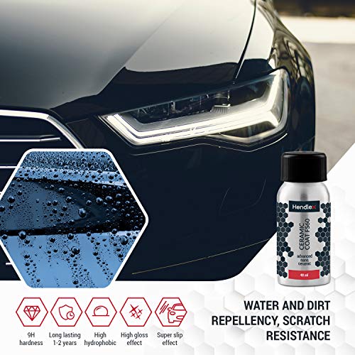 Hendlex CERAMIC COATING FS60 | Nano 9H powłoka hydrofobowa do ochrony lakieru samochodowego... (FS60, 40 ml) - obrazek 4