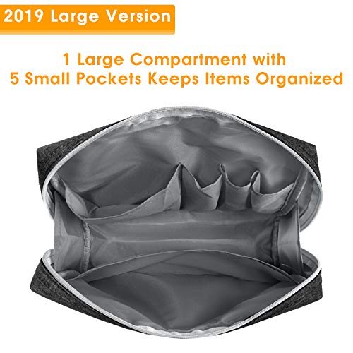 Duża kosmetyczka podróżna dla kobiet i dziewcząt, czarna - obrazek 5