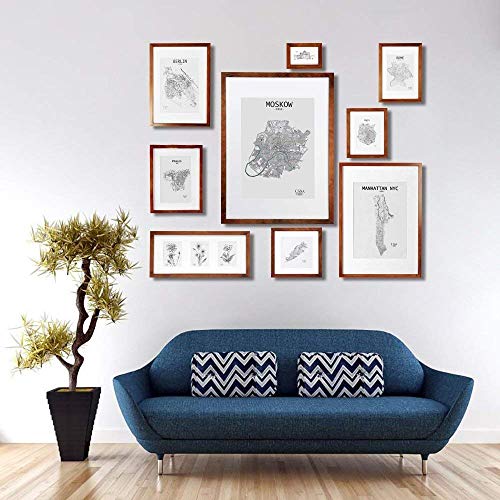 Classic by Casa Chic - 3 Ramki z litego drewna na zdjęcia 10x15 cm lub zdjęcie 7.5x13 cm z Passe-Partout - Szkło - Rustykalny Brąz - obrazek 7