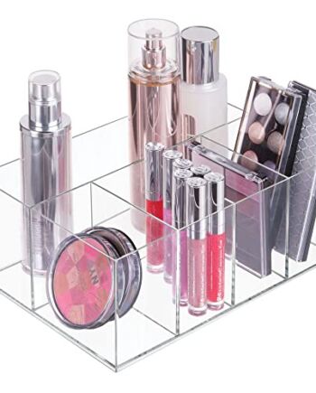 mDesign Organizer na kosmetyki – Segregator na kosmetyki – Organizer plastikowy na kosmetyki – Przezroczysty