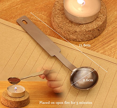 Absofine Zestaw do lakowania, pieczęci i wosk, styl vintage, z łyżką i świeczkami, w pudełku prezentowym - obrazek 8