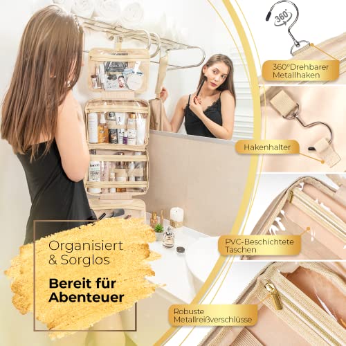 BOACAY Duża Wisząca Kosmetyczka Podróżna dla Kobiet i Dziewcząt, Organ - obrazek 7