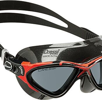 Cressi Unisex-Adult Planet Goggle Okulary Do Pływania,Czarny/Czerwony