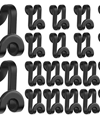 PANSYFEN 20 sztuk wieszaków na ubrania, mini wieszaki na ubrania, haczyki łączące, organizer na wieszaki na ubrania, z żywicy, oszczędność miejsca w szafie na ubrania (kolor czarny)